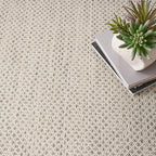 Nourison Home Courtyard Ivory Silver 8' x Square Area Rug - Easy Clean, Non Shedding, Bed Room, Living Room, Dining Room, Kitchen (8' x Square)