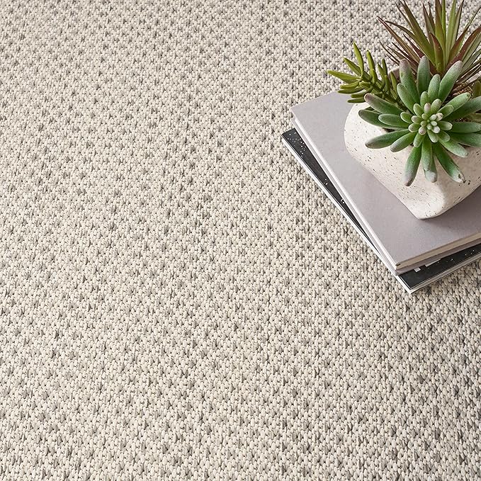 Nourison Home Courtyard Ivory Silver 8' x Square Area Rug - Easy Clean, Non Shedding, Bed Room, Living Room, Dining Room, Kitchen (8' x Square)