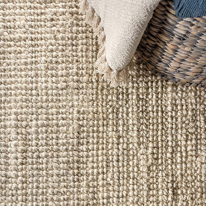 JONATHAN Y Pata Hand Woven Chunky Jute Light Ivory Runner Rug, 2x16, Bohemian, Rustic, Cottage, Easy-Cleaning for Living Room, Bedroom, Kitchen, Non-Shedding (NRF102B-216)