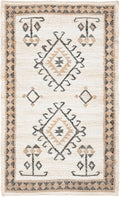 SAFAVIEH Kilim Collection Accent Rug - 2' x 3', Ivory & Black, Handmade Flat Weave Jute, Ideal for High Traffic Areas in Entryway, Living Room, Bedroom (KLM762A)
