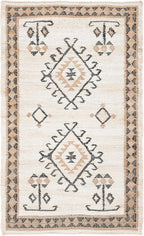 SAFAVIEH Kilim Collection Accent Rug - 2' x 3', Ivory & Black, Handmade Flat Weave Jute, Ideal for High Traffic Areas in Entryway, Living Room, Bedroom (KLM762A)