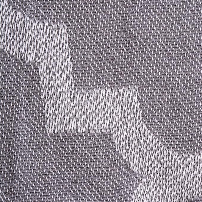 DII Modern Moroccan Cotton Blanket Throw with Fringe for Couch, Chair, Guest Room, Picnic, Camping, Beach, & Everyday Use, 50x60, Gray