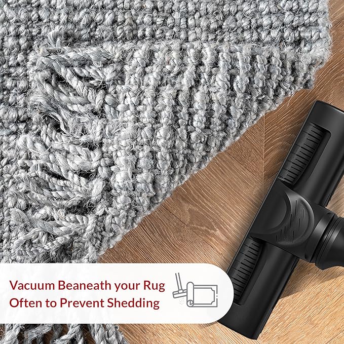 Nuloom Daniela Grey, 2'6" x 8', Handmade, Jute, Tassel, Soft and Textured, High Traffic, Stain Resistant, Easy Clean, Durable Runner for Bedroom, Living Room, Dining Space, Foyer, Entryway