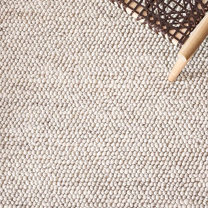SAFAVIEH Area Rug 6x8 - Natura Collection - Grey & Ivory, Handmade Wool Blend, Textured Design, Ideal for Living Room, Bedroom, Dining Space (NAT425F)