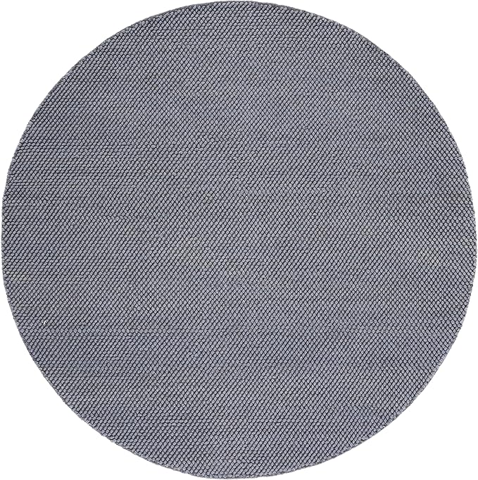 SAFAVIEH Natura Collection Area Rug - 6' Round, Dark Grey, Handmade Wool Blend, Textured Design, Ideal for Living Room, Bedroom, Dining Space (NAT425H)