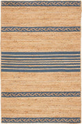 SAFAVIEH Natural Fiber Collection Accent Rug - 4' x 6', Natural & Grey, Handmade Stripe Boho Farmhouse Rustic Braided Jute, Ideal for High Traffic Areas in Entryway, Living Room, Bedroom (NFB262F)