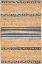 SAFAVIEH Natural Fiber Collection Accent Rug - 3' x 5', Natural & Grey, Handmade Stripe Boho Farmhouse Rustic Braided Jute, Ideal for High Traffic Areas in Entryway, Living Room, Bedroom (NFB262F)