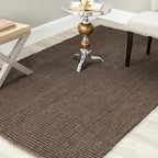 SAFAVIEH Area Rug 4x6 - Natural Fiber Collection - Brown, Handmade Jute, Farmhouse Style, Chunky Textured Thick Pile (NF447D)