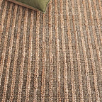 SAFAVIEH Natural Fiber Couture Collection Area Rug - 5' x 8', Green & Natural, Handmade Jute, Ideal for Living Room, Bedroom, Home Office, Dining Space (NFC101Y-5)