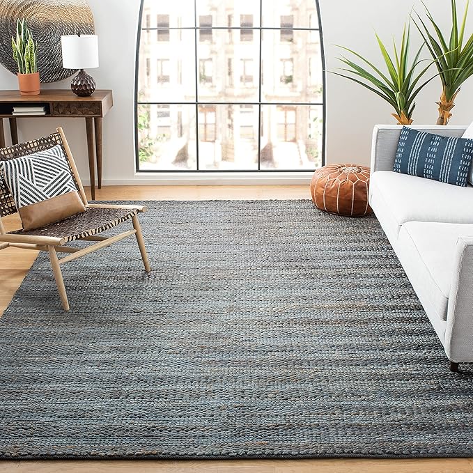 SAFAVIEH Natural Fiber Collection Area Rug - 10' x 14', Grey, Handmade Jute, Braided Woven Design, Ideal for Living Room, Bedroom (NF212G)