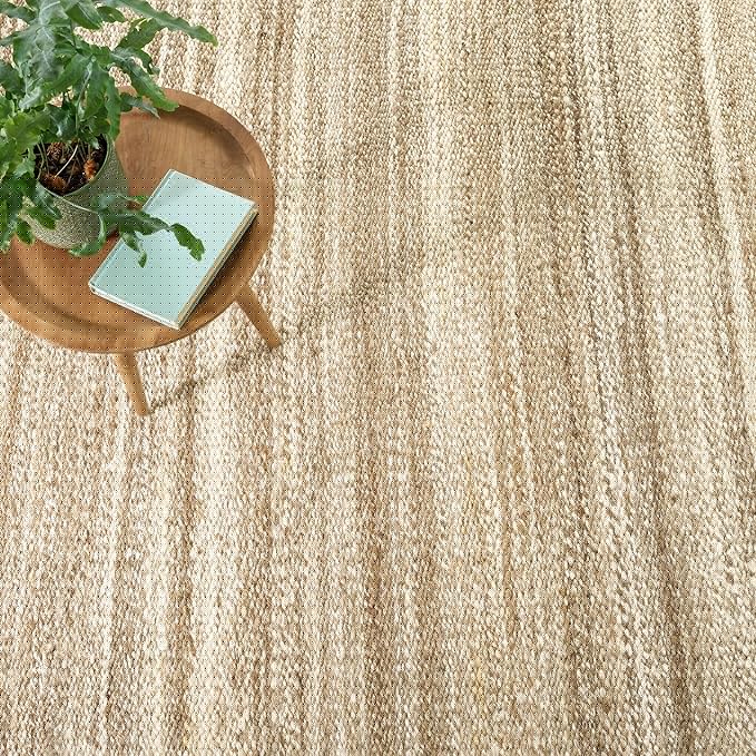 Dash and Albert Lewis Natural Handwoven Jute Rug, Runner-2.5 X 8 Feet, Neutral/Brown Stripe Pattern - Premium Luxury Hotel Quality Soft Breathable Hypoallergenic Machine Washable Easy Care All