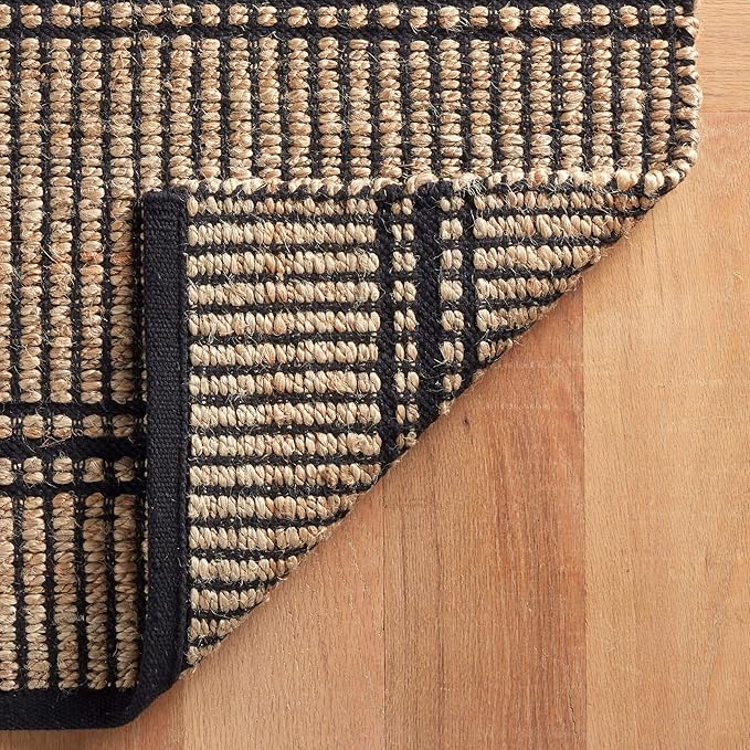 Dash & Albert Arbor Handwoven Jute Rug, 10 X 14 Feet, Black Stripe Pattern