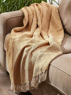DII Diamond Throw Collection Cotton Woven, 50x60, Honey Gold