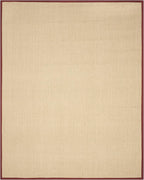 SAFAVIEH Area Rug 8x10 - Natural Fiber Collection - Large - Maize & Burgundy, Sisal, Woven Design with Border (NF141D)