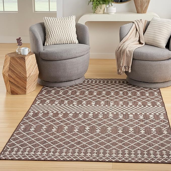 Nourison Home Positano Natural 5' x 7' Area Rug - Easy Clean, Non Shedding, Bed Room, Living Room, Dining Room, Kitchen (5' x 7')