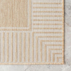 Nuloom Asha Tan/Ivory, 8' x 10', Casual, Striped Border, Soft and Cozy, High Traffic, Stain Resistant, Easy Clean, Durable Area Rug for Indoor/Outdoor Patio, Deck, Porch, Garden, Courtyard