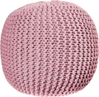 Urban Lifestyle Round Knit Pouf, Light Pink