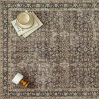 8x10 Area Rug for Living Room Brown Vintage Washable Bedroom Carpet Traditional Distressed Soft Non Slip Indoor Large Accent Rug Retro Thin Low Pile Floor Cover for Dining Room Playroom
