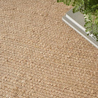 Nourison Home Natural Jute Bleached 9' x 12' Area Rug - Easy Clean, Non Shedding, Bed Room, Living Room, Dining Room, Kitchen (9' x 12')