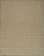 Nourison Home Courtyard Green 9' x 12' Area Rug - Easy Clean, Non Shedding, Bed Room, Living Room, Dining Room, Kitchen (9' x 12')