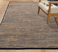 Chardin home 8x10 Jute Cotton Handwoven Area Rug | Braided Boho Farmhouse Rug in Natural Jute/Black | Rustic Vintage Floor Covering for Living Room, Bedroom, Kitchen, and Entryway