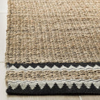 SAFAVIEH Natural Fiber Collection Accent Rug - 2' x 3', Natural & Black, Handmade Farmhouse Boho Coastal Rustic Jute, Ideal for High Traffic Areas in Entryway, Living Room, Bedroom (NF874B)