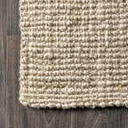JONATHAN Y Pata Hand Woven Chunky Jute Light Ivory Indoor Area Rug, 5x8, Bohemian, Rustic, Cottage, Easy-Cleaning for Living Room, Bedroom, Kitchen, Non-Shedding (NRF102B-5)