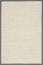 SAFAVIEH Area Rug 4x6 - Natural Fiber Collection - Marble & Dark Grey, Sisal, Woven Design with Border (NF143D)
