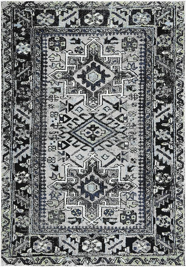 SAFAVIEH Vintage Hamadan Collection Accent Rug - 2'3" x 4', Light Grey & Dark Grey, Traditional Persian Design, Non-Shedding & Easy to Clean, Ideal for Front Door, Kitchen, Entryway, Foyer (VTH211F)