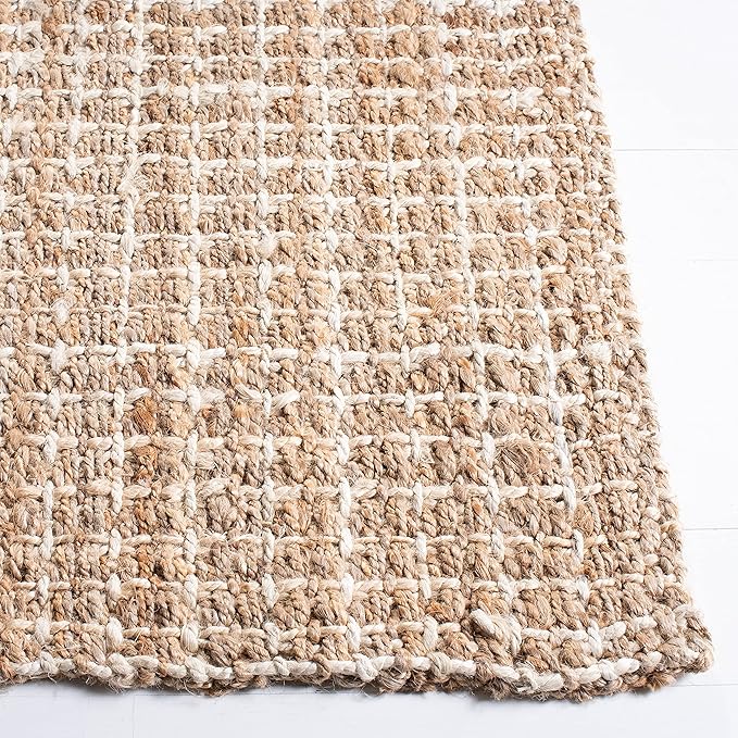 SAFAVIEH Area Rug 8x10 - Natural Fiber Collection - Large - Natural, Handmade Woven Jute, Boho Farmhouse Style, Ideal for Living Room, Bedroom, Dining Space (NF187A)