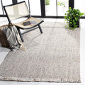 SAFAVIEH Natural Fiber Collection Accent Rug - 3' x 5', Silver & Natural, Handmade Woven Fringe Jute, Ideal for High Traffic Areas in Entryway, Living Room, Bedroom (NF826G)