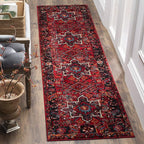 SAFAVIEH Vintage Hamadan Collection Runner Rug - 2'3" x 16', Red & Multi, Traditional Persian Design, Non-Shedding & Easy to Clean, Ideal for Hallway, Foyer, Entryway, Bedroom (VTH211A)
