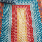 SAFAVIEH Washable Rug Outdoor Braided Collection - 4' x 6' Oval, Red & Orange, Handmade & Reversible, Non-Shedding & Easy to Clean, Ideal for Patio, Backyard, Mudroom (BRD308Q)