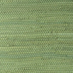 LR Home Green Bordered Hand-Loomed Cotton Blend Cube Pouf with Jute Braid for Home Decor | Transitional Foot Rest for Bedroom & Living Room | 18 x 18 x 18 Stuffed Ottoman Ottoman