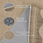 Easy Jute Rug 3x5 Outdoor Rug Scalloped Washable Rugs for Entryway Non Slip Neutral Farmhouse Indoor Outdoor Carpet for Backyard Patio Office