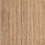 Unique Loom Braided Jute Collection Area Rug - Dhaka (4' 1" Square, Natural)