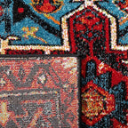 SAFAVIEH Vintage Hamadan Collection Accent Rug - 2'7" x 5', Red & Light Blue, Traditional Persian Design, Non-Shedding & Easy to Clean, Ideal for Front Door, Kitchen, Entryway, Foyer (VTH211Q)