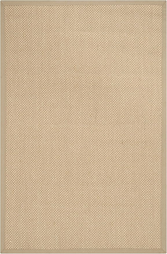 SAFAVIEH Area Rug 3x5 - Natural Fiber Collection - Maize & Linen Color, Sisal, Woven Design with Border (NF141B)