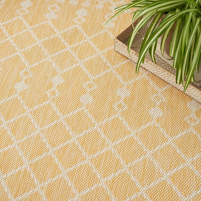 Nourison Home Positano Yellow 6' x 9' Area Rug - Easy Clean, Non Shedding, Bed Room, Living Room, Dining Room, Kitchen (6' x 9')