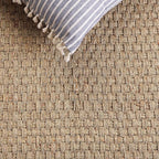 SAFAVIEH Natural Fiber Collection Runner Rug - 2'6" x 6', Natural & Beige, Seagrass, Basketweave Pattern with Border (NF114A)