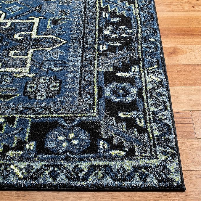 SAFAVIEH Area Rug 8x10 - Vintage Hamadan Collection - Large - Blue & Grey, Traditional Persian Design, Non-Shedding & Easy to Clean, Ideal for Living Room, Bedroom, Dining Space (VTH211N)