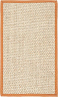 SAFAVIEH Area Rug 3x5 - Natural Fiber Collection - Natural & Brown, Seagrass, Basketweave Pattern with Border (NF114B)