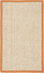 SAFAVIEH Area Rug 3x5 - Natural Fiber Collection - Natural & Brown, Seagrass, Basketweave Pattern with Border (NF114B)