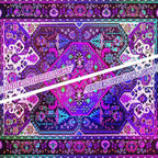 Apdidl Blackligt Boho Hippie Wall Tapestry for Bedroom Aesthetic, Glow in The Dark Neon Indian Bohemian Mandala Tapestries, UV Reactive Purple Floral Blanket Vertical Wall Hanging for Living Room 51" X 60"