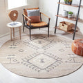 SAFAVIEH Kilim Collection Area Rug - 3' Round, Grey & Black, Tribal Boho Design, Handmade Flatweave Premium Jute, Ideal for The Living Room, Bedroom, Dining Room (KLM762F-3R)