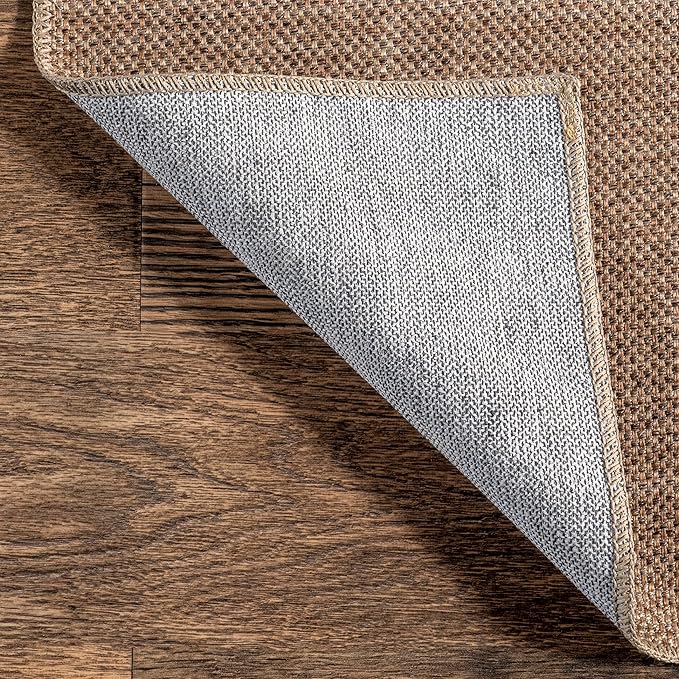 Nuloom SpinClean Ellen Natural, 4' x 6', Solid, Soft and Textured, High Traffic, Stain Resistant, Easy Clean, Durable, Machine Washable Area Rug for Bedroom, Living Room, Dining Space, Entryway