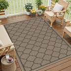 4x6 Geometric Figure Easy Jute Area Rug for Living Room Scalloped Washable Indoor Outdoor Carpet Farmhouse Patio Office Mat Geometric Non Slip Black Carpet for Dorm Backyard Dining Room