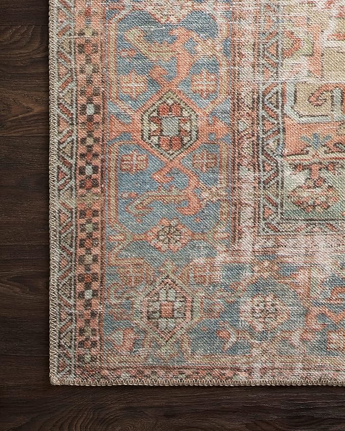 Loloi Loren Collection LQ-15 Terracotta/Sky 8'-4" x 11'-6" Area Rug