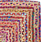Ramanta Home Jute Chindi Braided Rug Boho 24x36 Inch Natural Multi Farmhouse Burlap Small Patio Rugs Ideal for Bedroom, Living Room, Entrance, Indoor| Bohomeain Acent Carpet Door Mat for Home Decor