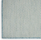 Nourison Home Courtyard Ivory Aqua 9' x 12' Area Rug - Easy Clean, Non Shedding, Bed Room, Living Room, Dining Room, Kitchen (9' x 12')